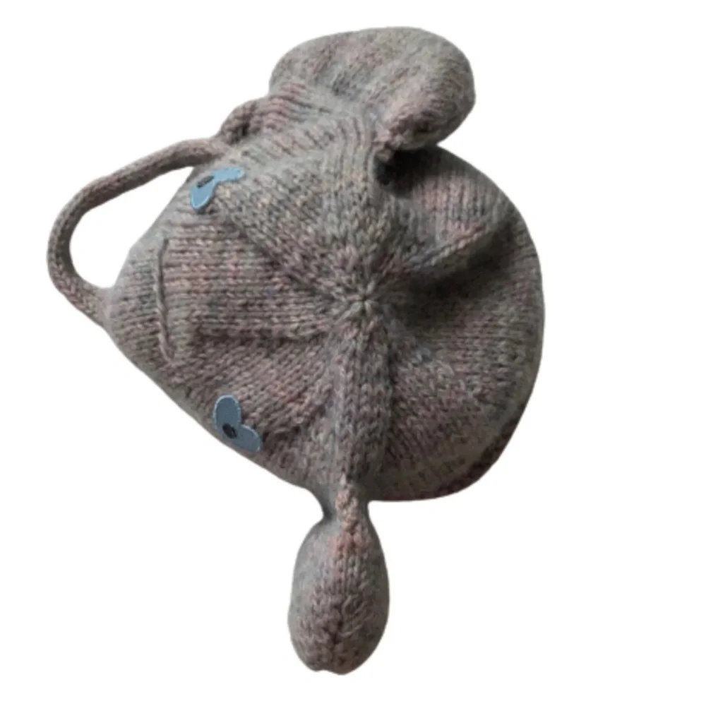Elephant Hat Handmade Knit Youth Tan OS